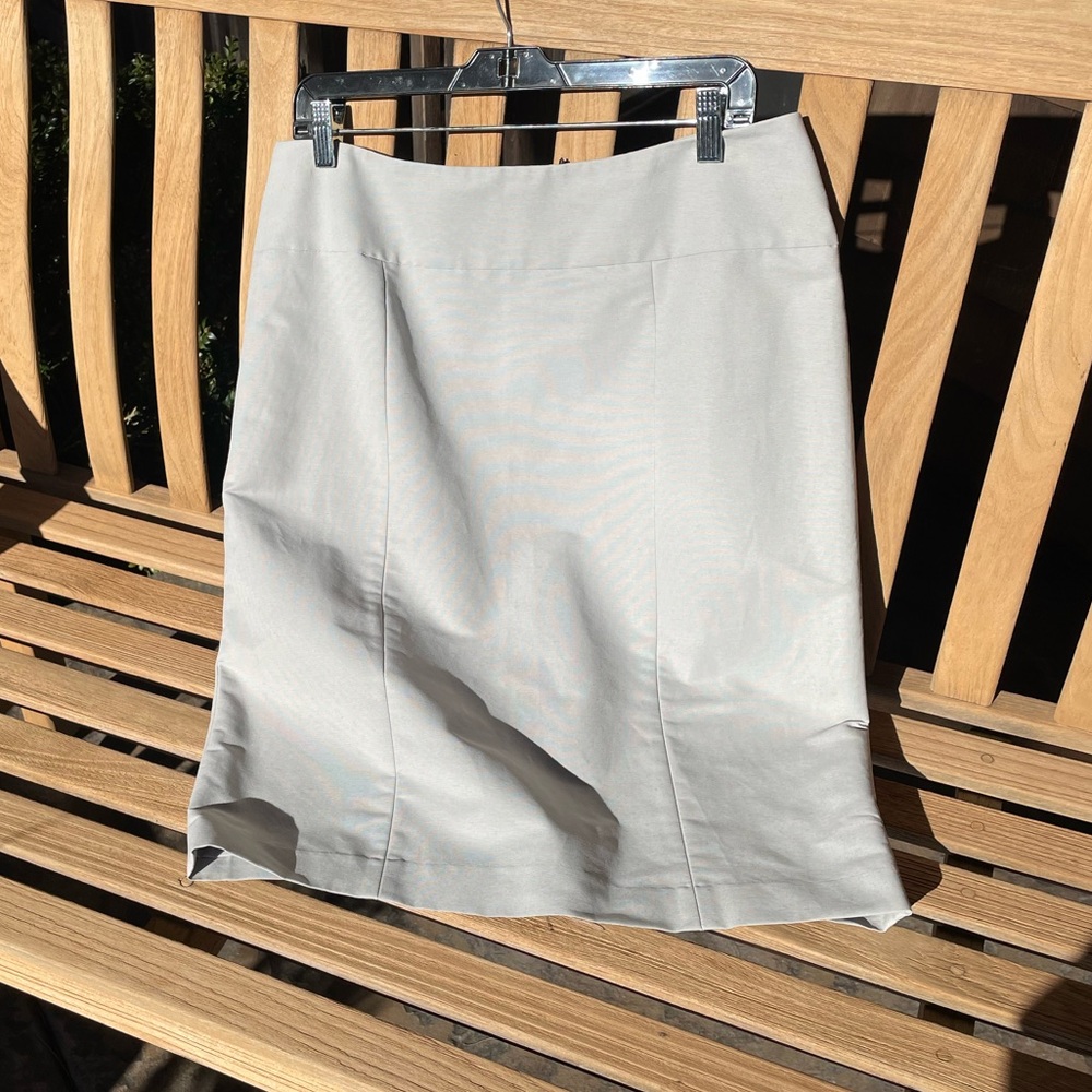 Banana Republic Monogram Pencil Skirt, Grey, Size 12